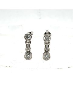 Estate White Gold and Diamond Earrings by Roberto Coin