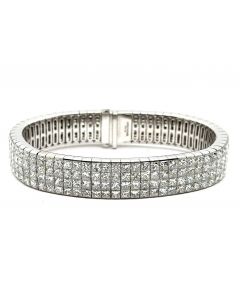 Estate White Gold and Invisibly Set Diamond Bracelet by Christopher