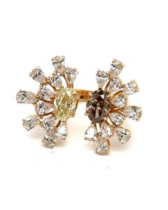 Estate Fancy Color Diamond Cocktail Ring by Crivelli  