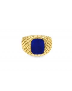 Estate Yellow Gold and Lapis Lazuli Signet Ring by Tiffany & Co. 