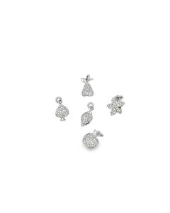 Estate Assorted White Gold and Diamond Charms (5) 