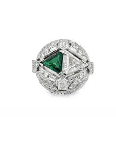 Estate Vintage White Gold and Diamond Bon Bon Ring