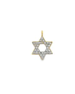 Estate Gold and Diamond Star of David Pendant