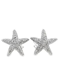 18K Diamond Star Earrings pave set with 148 diamonds weighing 3.00cts, 6.10Dwt/9.60Gr. 