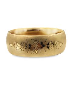 Antique Gold-Filled Bangle Cuff Bracelet measuring 1 inch in width and 7 inches in length 1/20 12K gold filled weighing 27.10Dwt/42.1Grams. 