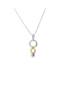 Estate Contemporary Gold and Diamond Pendant 