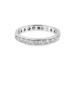 Estate Vintage Platinum and Diamond Eternity Ring