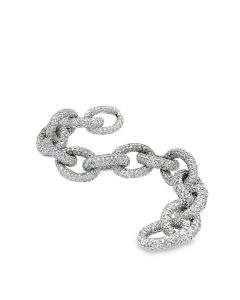 Estate White Gold and Diamond Large Oval Link Bracelet