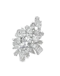 Estate 1950's Platinum and Diamond Cluster Ring