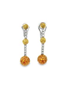 Estate Gold Diamond and Fancy Sapphire Earrings by Valente Milan