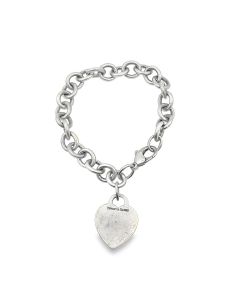 Estate Sterling Silver Heart ID Bracelet by Tiffany & Co. 