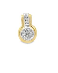 Estate Yellow Gold and Diamond Pendant Set 