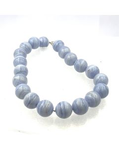 Estate Blue Lace Agate Bead Necklace