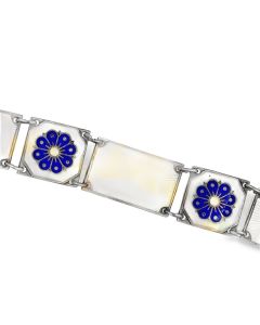 Estate 1950's Silver and Enamel Bracelet by David Anderson Norway