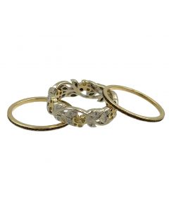 Estate Collection of (3) Yellow and White Gold Rings