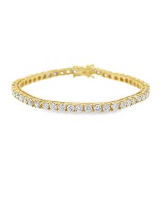 Estate Yellow Gold and Diamond Tennis Bracelet 5.00cts