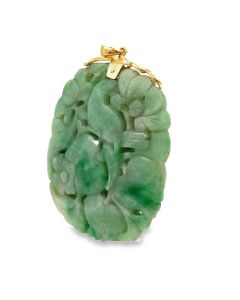 Estate Vintage Carved Jade Pendant