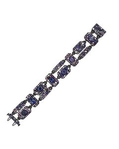 Estate Designer Fancy Sapphire and Diamond Bracelet By Jared Lehr