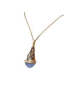 Estate Designer Rose Gold Cleo Love Pendant Necklace by Marli 