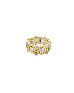 Estate Vintage Platinum Gold and Diamond Ring