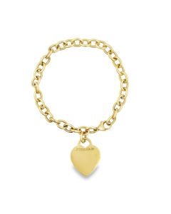 Estate Yellow Gold Heart Charm Bracelet by Tiffany & Co.