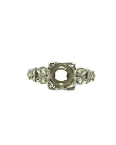 Estate Art Deco Platinum and Diamond Semi Mount Ring