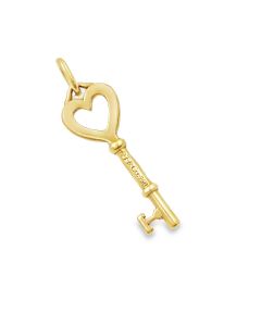 Estate Yellow Gold Mini Heart Key Pendant by Tiffany & Co.