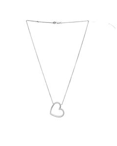 Estate White Gold and Diamond Heart Necklace