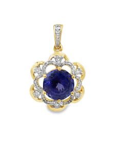 Yellow Gold Tanzanite Suite: Ring and Pendant