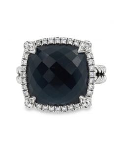 Estate Sterling Silver Diamond and Topaz Chatelaine Ring by David Yurman 