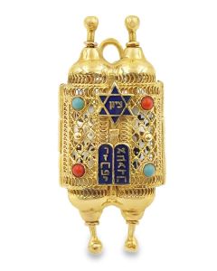 Estate Vintage Yellow Gold Functional Torah Pendant