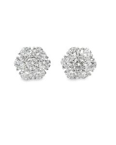 Estate White Gold and Diamond Earrings 