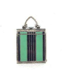 Art Deco Sterling Silver and Enamel Pocket watch By Plojoux