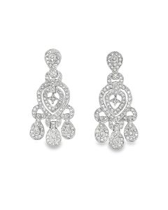 Estate White Gold and Diamond Chandelier Style Earrings