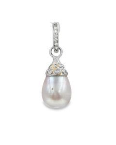 Estate Victorian Natural Pearl Drop Pendant