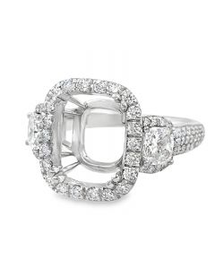 Estate Platinum and Diamond Semi Mount Ring