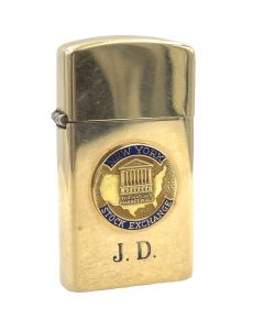 Estate Vintage Yellow Gold Zippo Lighter "New York Stock Exchange" Circa 1950's 