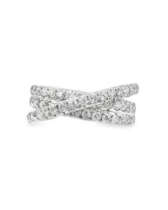Estate 18K White Gold and Diamond Tri Band