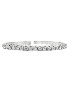 Estate White Gold and Diamond Bangle Bracelet