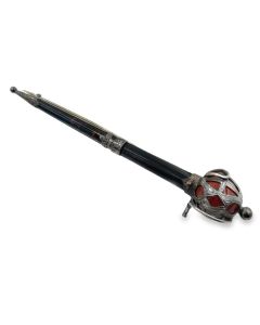 Estate Sterling Silver and Hardstone Sword Celtic Brooch 