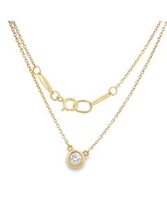Estate Gold and Diamond Pendant Necklace by Tiffany & Co Elsa Peretti 