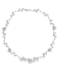 Estate Vintage White Gold Diamond Ivy Necklace