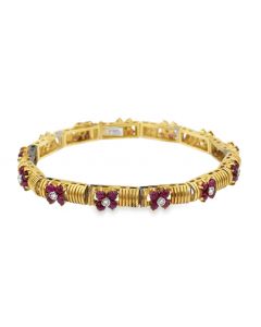 Estate 1970's Gold Diamond and Bracelet by Spritzer + Fuhrmann