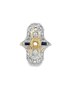Estate Art Deco White Gold and Diamond Ring 