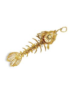 Estate Yellow Gold and Enamel Fish Pendant