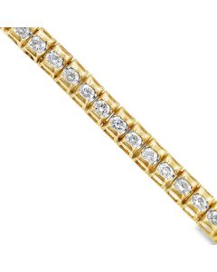 Estate Yellow Gold and Diamond Tennis Bracelet 