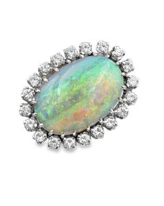Estate Vintage Australian Opal and Diamond Ring