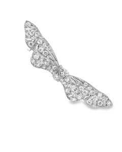 Estate Art Deco Platinum and Diamond Knotted Bow Brooch