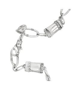 Estate Sterling Silver Bamboo Link Necklace By John Hardy 