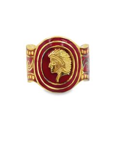 Estate Yellow Gold and Enamel Cigar Band